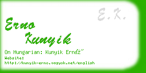 erno kunyik business card